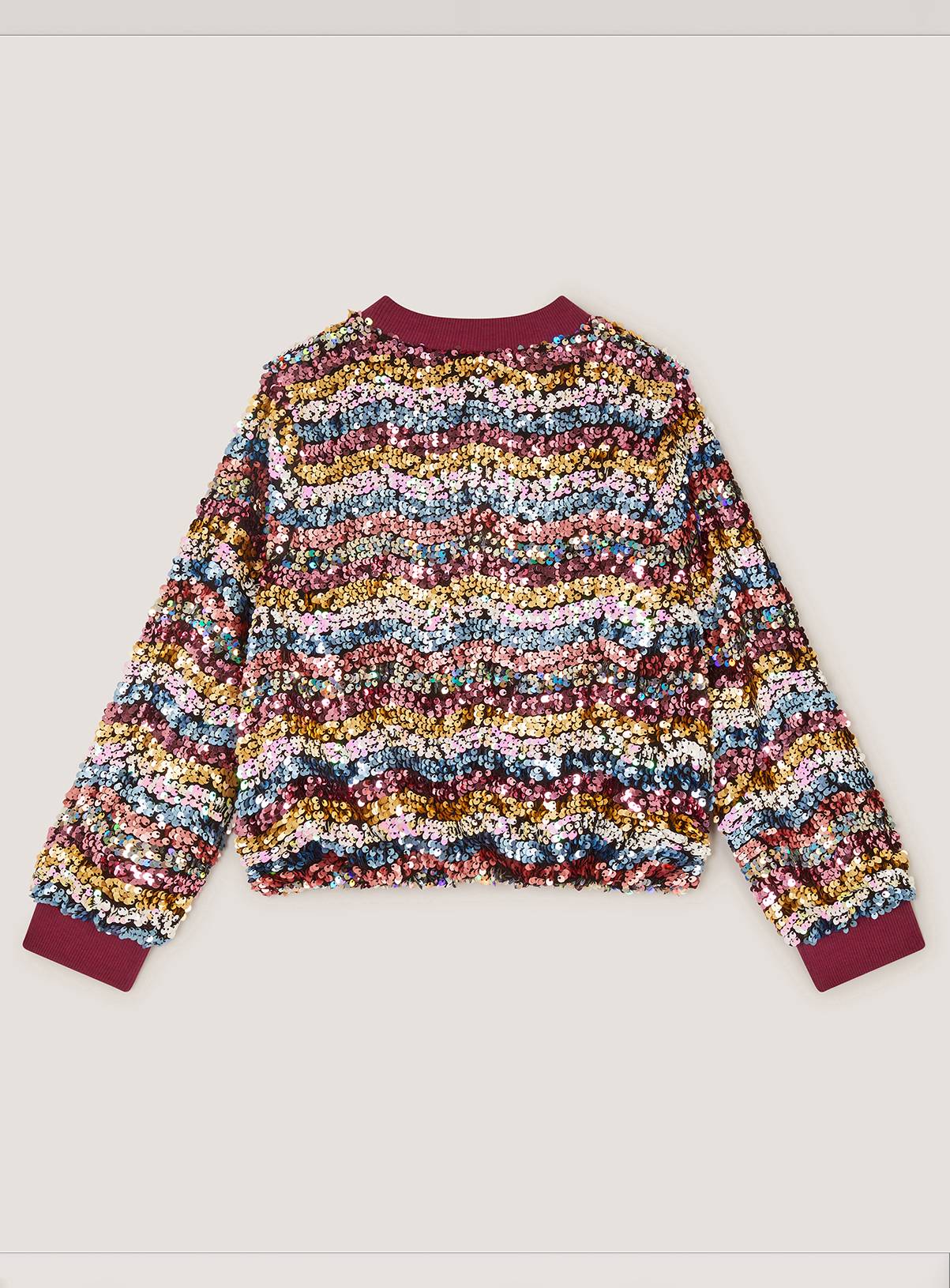 MONSOON Sequin Bomber Jacket 7-8 years - Image 3